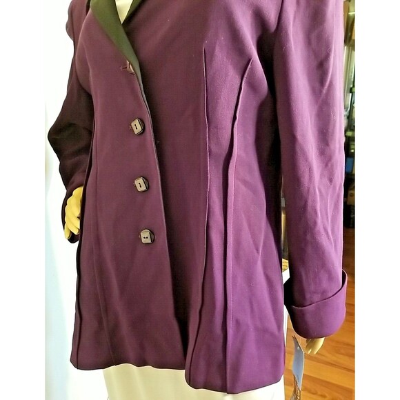 Herbert Grossman Cynthia Sobel Blazer Wool Blend 16 Purple NWT Vintage - Picture 7 of 14